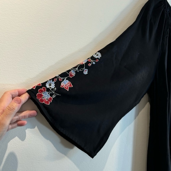 LOVE & LEGEND Sz 14 Tunic Dress Embroidered Floral Tassels Made in India Boho - Picture 5 of 10